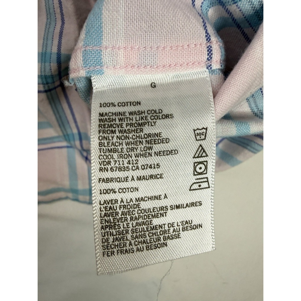 Nautica Plaid Button Down Shirt L Pink Blue Cotton Preppy Coastal Classic Casual - Picture 5 of 7
